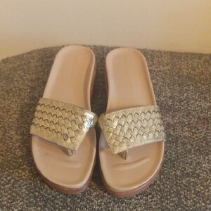 Donald pliner Gold FIFA Slide Sandals Size 11